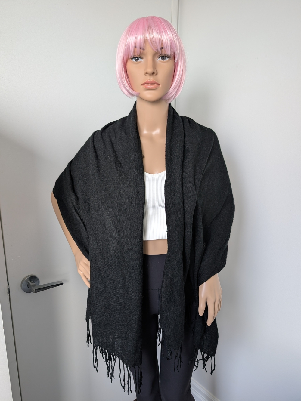 Black Fringe Shawl Wrap - Women Accessories